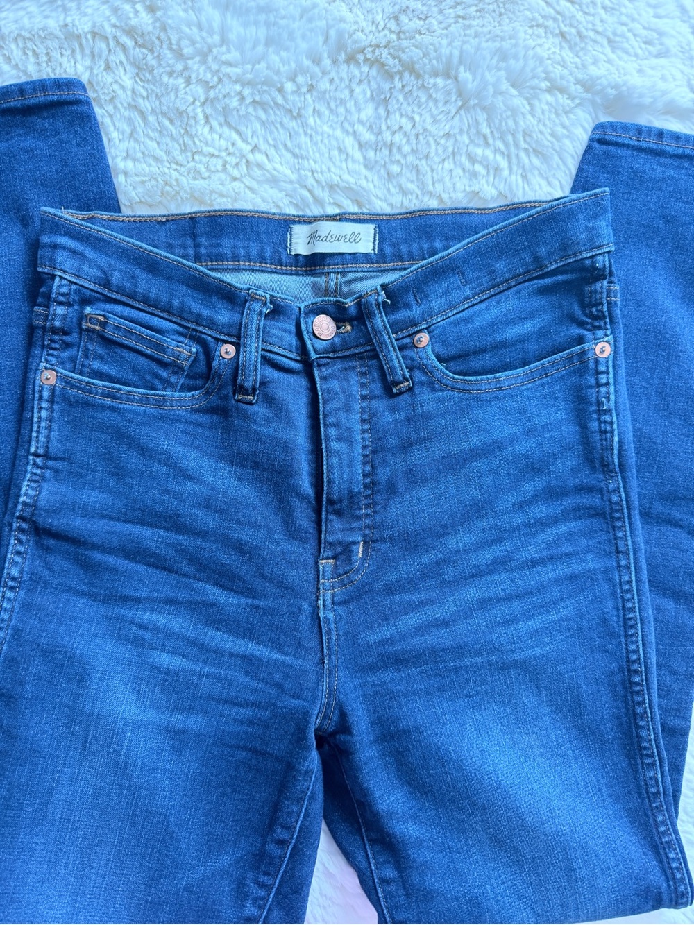 Madewell Women's Dark Blue High-Rise Skinny Jeans